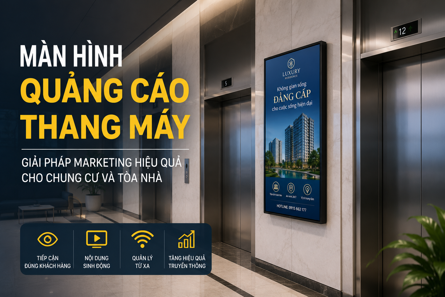 Màn Hình Quảng Cáo Thang Máy: Giải Pháp Marketing Hiệu Quả Cho Chung Cư Và Tòa Nhà